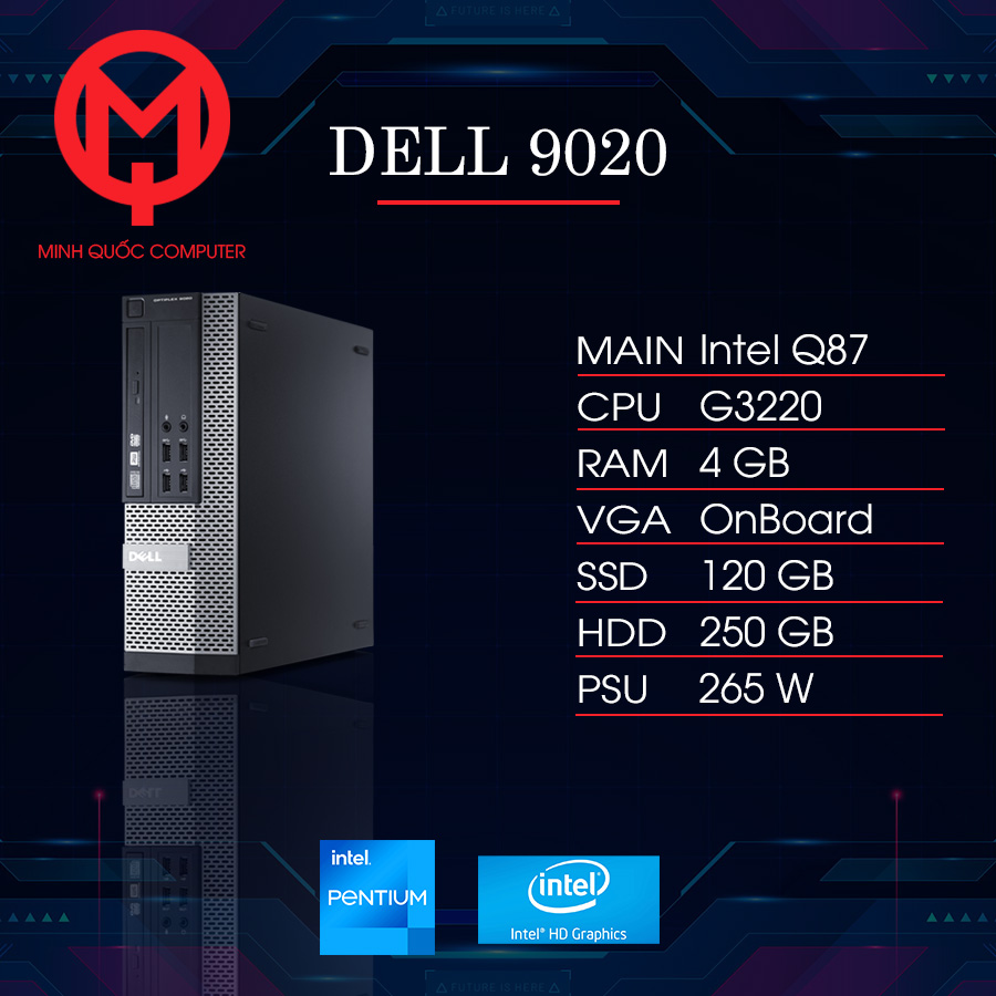 máy tính Dell 9020 SFF cpu intel G3220 4GB DDR3, ổ cứng 250GB